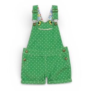 Mini Boden Green Polka Dot Frog Overalls - size 2/3